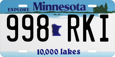 MN license plate 998RKI