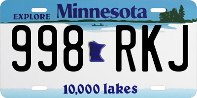 MN license plate 998RKJ