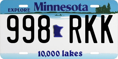MN license plate 998RKK