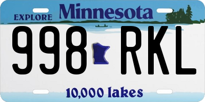 MN license plate 998RKL