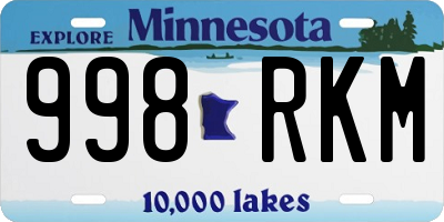 MN license plate 998RKM