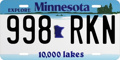 MN license plate 998RKN