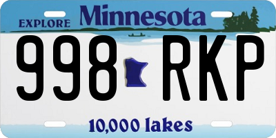 MN license plate 998RKP