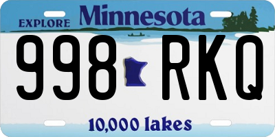 MN license plate 998RKQ