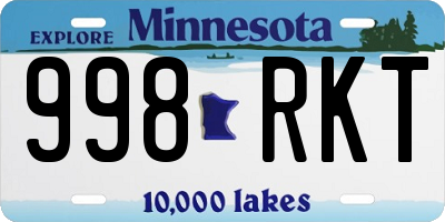 MN license plate 998RKT