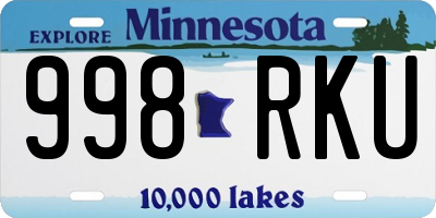MN license plate 998RKU