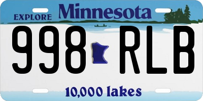MN license plate 998RLB