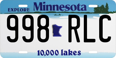 MN license plate 998RLC