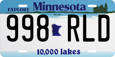 MN license plate 998RLD