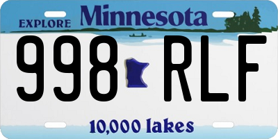 MN license plate 998RLF