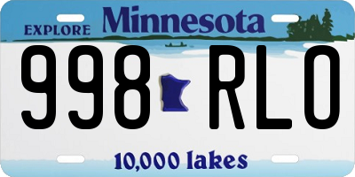 MN license plate 998RLO