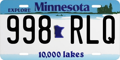MN license plate 998RLQ