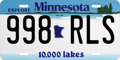 MN license plate 998RLS