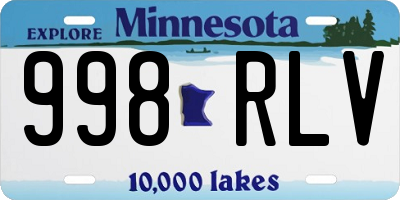 MN license plate 998RLV