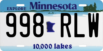 MN license plate 998RLW