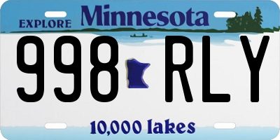 MN license plate 998RLY