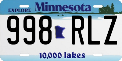 MN license plate 998RLZ