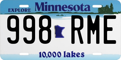 MN license plate 998RME