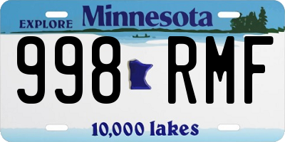 MN license plate 998RMF