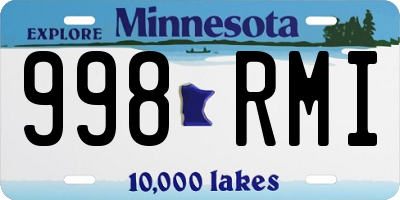 MN license plate 998RMI
