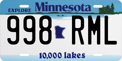 MN license plate 998RML