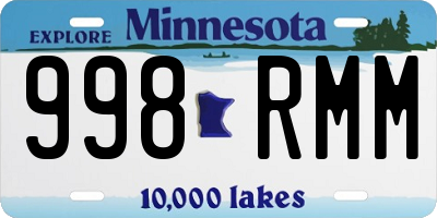 MN license plate 998RMM
