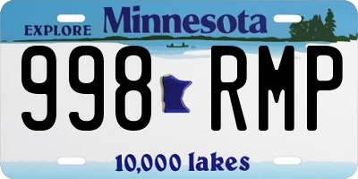 MN license plate 998RMP