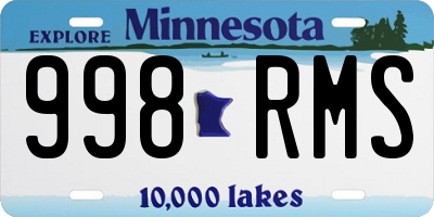 MN license plate 998RMS