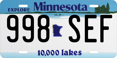 MN license plate 998SEF