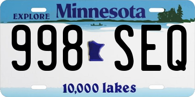 MN license plate 998SEQ