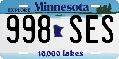 MN license plate 998SES