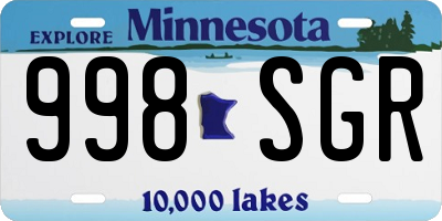 MN license plate 998SGR
