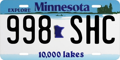 MN license plate 998SHC