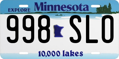 MN license plate 998SLO