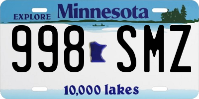 MN license plate 998SMZ