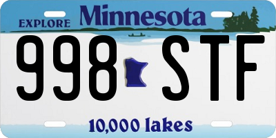 MN license plate 998STF
