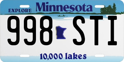 MN license plate 998STI