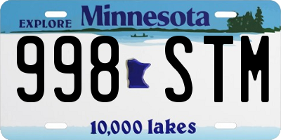 MN license plate 998STM