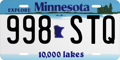 MN license plate 998STQ