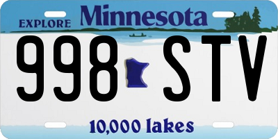 MN license plate 998STV
