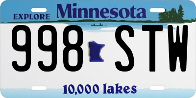 MN license plate 998STW