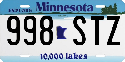 MN license plate 998STZ