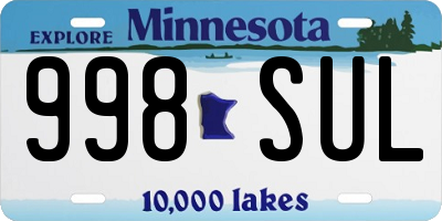 MN license plate 998SUL