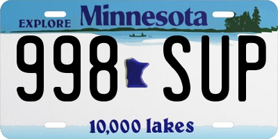 MN license plate 998SUP