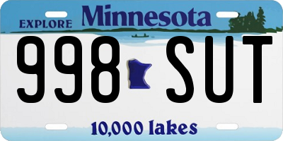 MN license plate 998SUT