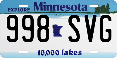MN license plate 998SVG