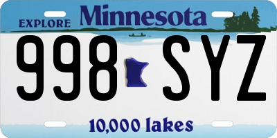 MN license plate 998SYZ