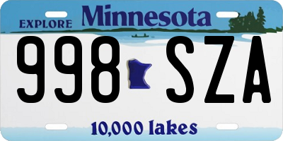 MN license plate 998SZA