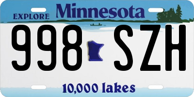 MN license plate 998SZH