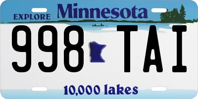 MN license plate 998TAI